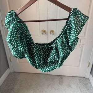 Green Floral Ruffle Skirt Set